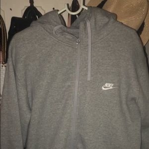 Men’s Gray Nike Fleece Zip Up Hoodie